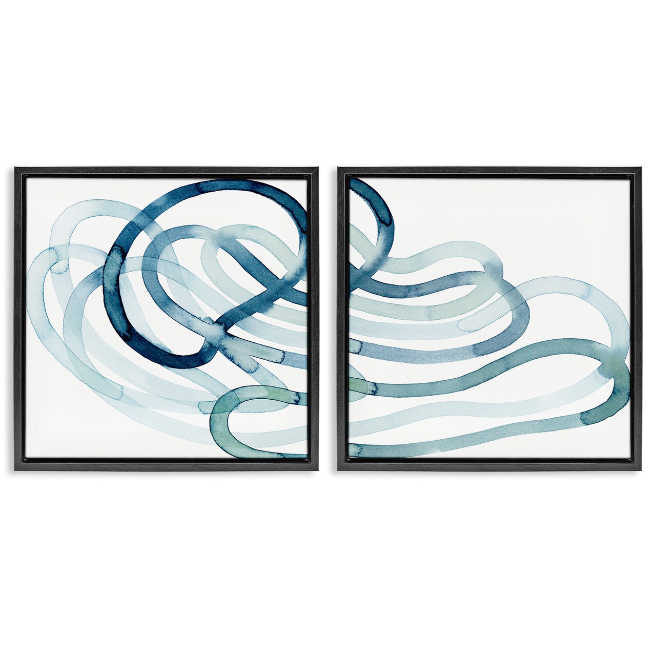 Stupell Industries Lively Organic Abstract Line Framed Floater Canvas Wall Art